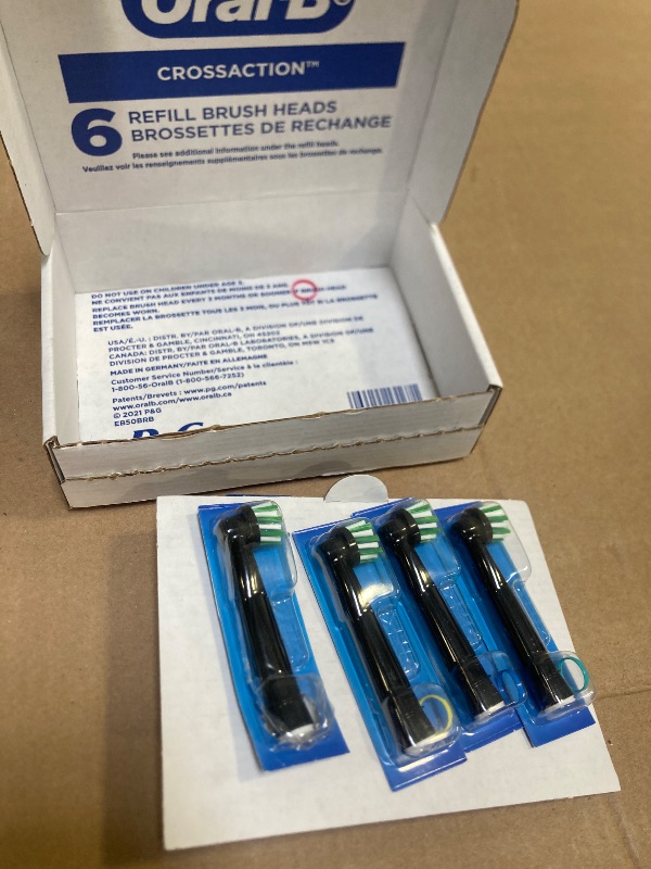 Photo 1 of Oral-B Cross Action Replacement Brush Heads for an Oral-B Electric Toothbrush, Pack of 4, Black