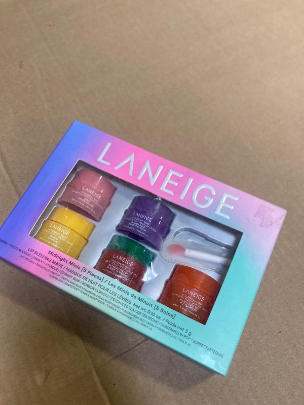 Photo 1 of LANEIGE Dreamy Lip Kit: Lip Sleeping Mask Berry, Sweet Candy, Mango, and Peach Iced Tea, Nourish, Hydrate, Vitamin C, Shea Butter, Coconut Oil