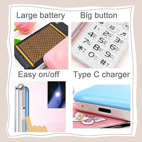 Photo 1 of hone 2.4 LCD and Large Keypad Basic Cell Phone with Flashlight,Clear Sound,6800mAh Battery for Seniors & Kids (US Plug)