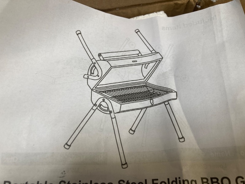 Photo 1 of PORTABLE STAINLESS STEEL FOLDING BBQ GRILL