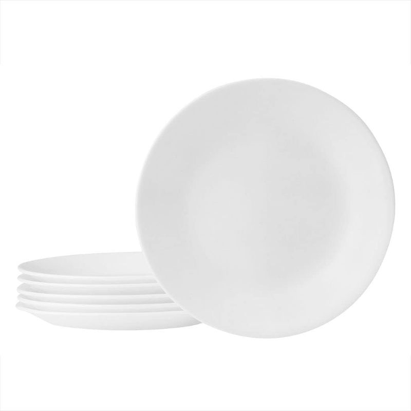 Photo 1 of  Corelle Vitrelle 6-Piece Salad Appetizer Plate Set, Triple Layer Glass and Chip Resistant, 6-3/4-Inch Lightweight Round Plates, Winter Frost White 