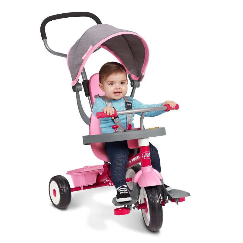 Photo 1 of  Radio Flyer 4-in-1 Stroll N Trike with Activity Tray Pink & Gray Tricycle for Girls and Boys 