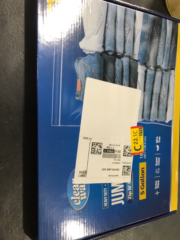 Photo 1 of 12 Large Storage Bags With Zipper Top - 5 Gallon Bags 18" x 24", Extra Large Plastic for Clothes, Travel, Moving, Large Reusable freezer bags, BPA-Free, 2-mil Thick