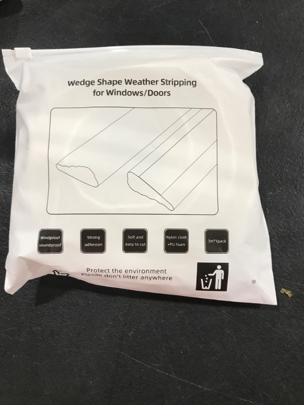 Photo 1 of 118” Wedge-Shape Foam Window Weather Stripping Door Seal Strip,Soundproofing Frame Winter Insulation Tape for Exterior Front Door,Noise Cancelling Window Inserts,Door Gap Filler Light Blocker,White