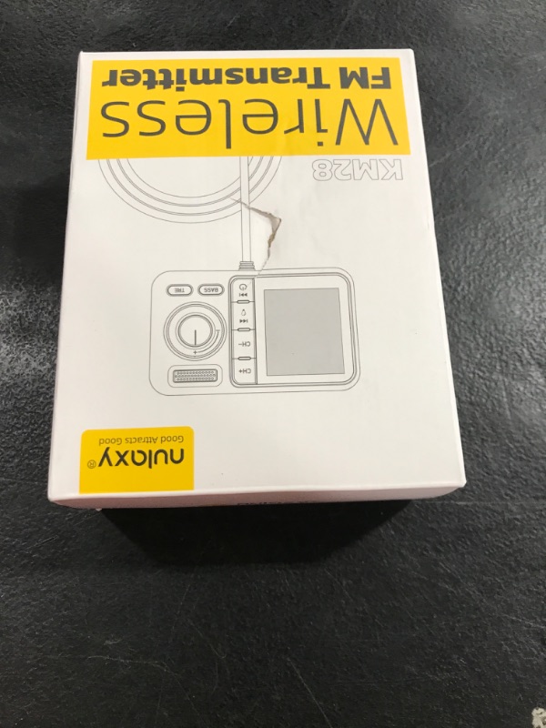 Photo 1 of Nulaxy Bluetooth FM Transmitter for Car, Wireless Car Bluetooth V5.0 Adapter with Big Color Screen, Support QC3.0 Fast Charging, Hands-Free Call, MP3 Music Player BASS&TRE Booster, TF Card AUX-KM28