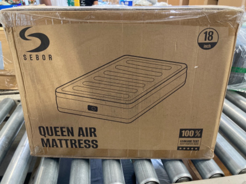 Photo 2 of ***USED***Sebor Luxury Queen Air Mattress with Built in Pump, Durable Blow Up Mattress for Home&Guests, 18 inch Inflatable Airbed, 660lb MAX(Black Grey)