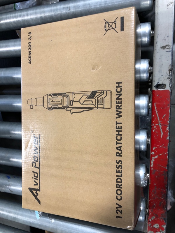 Photo 2 of ***CHARGER MISSING***
AVID POWER Cordless Electric Ratchet Wrench 3/8", 44.2 Ft-lbs 12V Power Ratchet Wrench Kit w/Two 2.0Ah Batteries, 1-Hour Fast Charger, Variable Speed and 10 Sockets