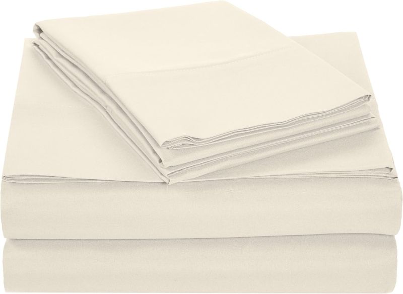 Photo 1 of ***USED***Amazon Basics Lightweight Super Soft Easy Care Microfiber 4-Piece Bed Sheet Set with 14-Inch Deep Pockets, King, Beige, Solid
