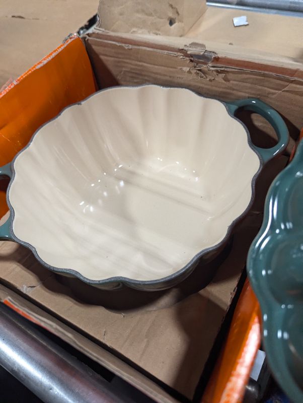 Photo 1 of ***USED***Le Creuset Stoneware Figural Pumpkin Petite Cocotte, 12 oz., Sea Salt