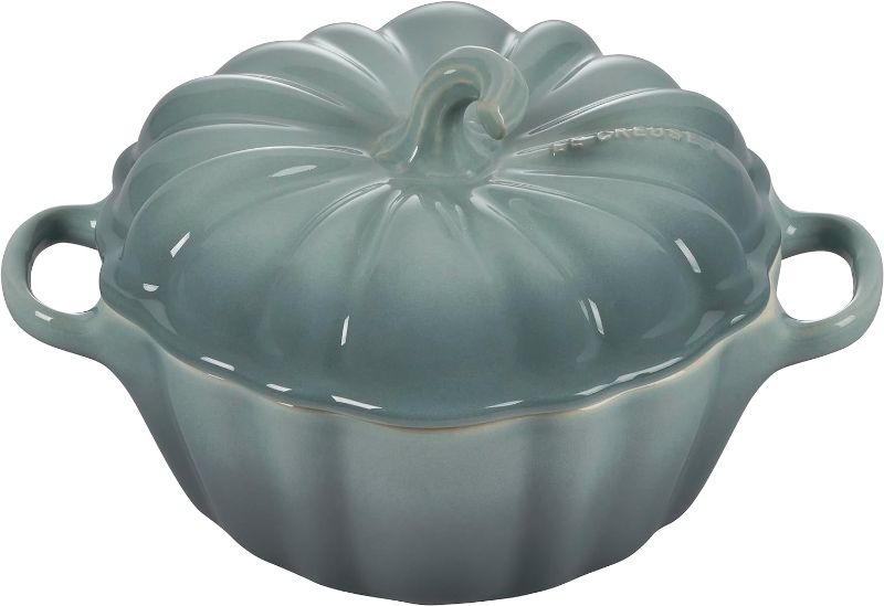 Photo 1 of ***USED***Le Creuset Stoneware Figural Pumpkin Petite Cocotte, 12 oz., Sea Salt