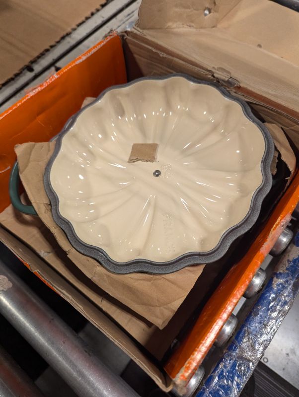 Photo 1 of ***USED***Le Creuset Stoneware Figural Pumpkin Petite Cocotte, 12 oz., Sea Salt