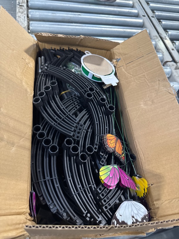 Photo 1 of ***USED***BOX IS DAMAGED** WellSign Obelisk Trellis for Climbing Plants Outdoor 6ft, Garden Tower Trellis for Potted Plants Indoor with Twist Tie, Clips and Butterflies Rustproof Coated Metal Support for Vines Rose 2Pack