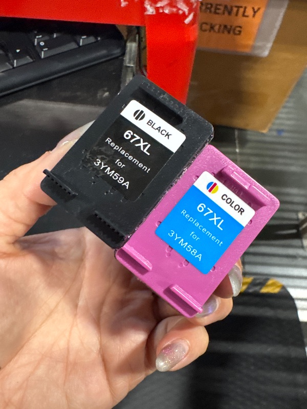 Photo 1 of 67 Ink Cartridges Black/Color Combo Pack Replacement for HP 67XL Ink for Envy 6000 6055 6055e 6400e 6455e 6458e Deskjet 2742e 2752e 2755e Envy Pro 6455 6458 (2 Pack)