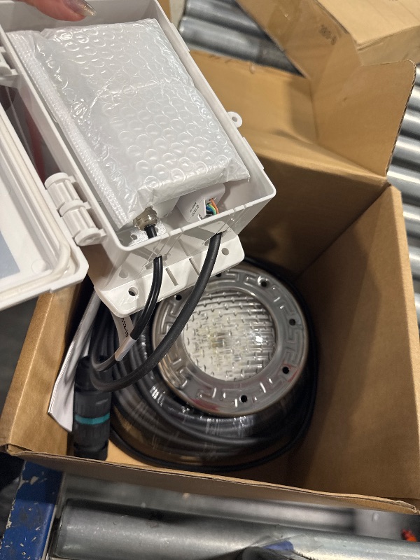 Photo 1 of HQUA PN02DC 12V AC LED RGBW Color Change Inground Pool/SPA Light, 6 Inch 15W 1250lm (150W Incandescent Equivalent), with 100” Cord, Fit for 6" Small Wet Niches, No transformer included