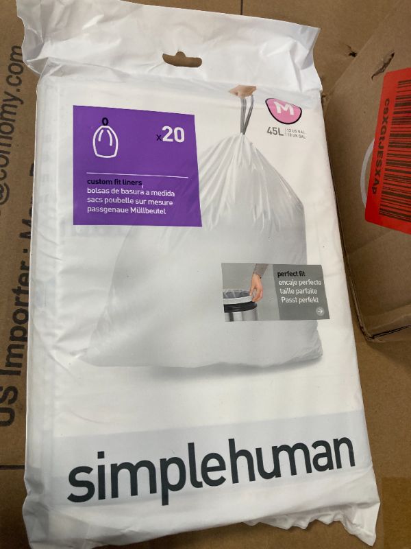 Photo 3 of ***USED***PACK OF 5 ** simplehuman CW0253 Code R, Custom Made Bin Liners, 5 x Pack of 20 (), White Plastic