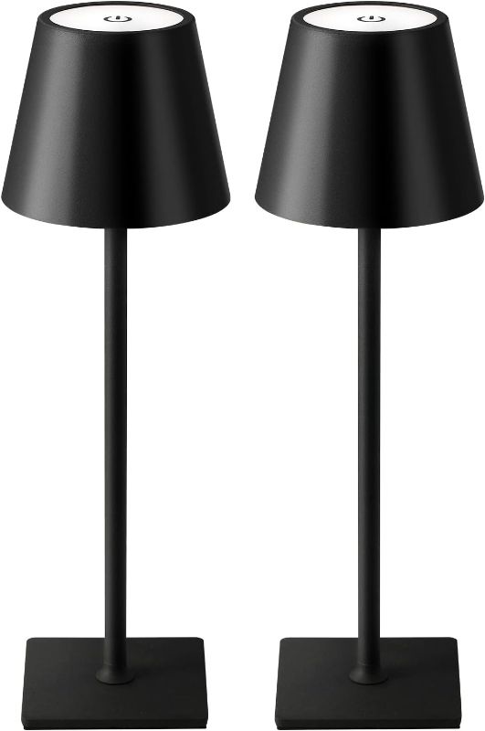 Photo 1 of ***Stock photo is a similar item*** 2 Pack  Table Lamp,Portable LED Desk Lamp,  for Restaurant/Bedroom/Bars/Outdoor Party/Camping/Coffee Shop Night Light(Black)