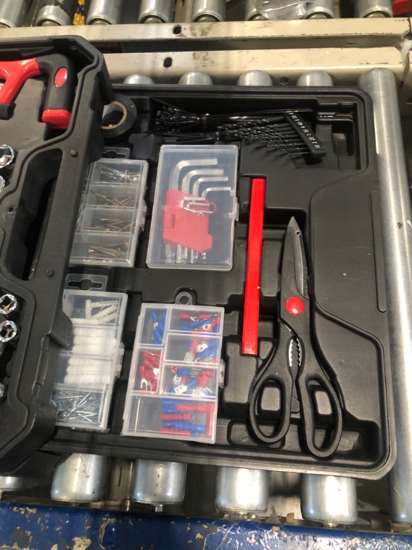 Photo 4 of ***One latch is broken*** ARUCMIN 427 Piece Home Tool Kit, Mechanics Tool Set with Drawer Toolbox Storage Case Home Repair Tool Kit