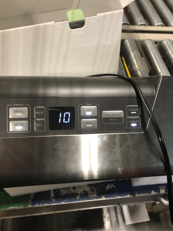 Photo 3 of ***No accessories*** Mesliese Vacuum Sealer Machine, 95kPa 140W One Hand Operation Food Sealer, Double Seal Strip with Build-in Cutter & Countdown Display, 2 Bag Rolls, 5PCS Pre-cut Bags, PULSE & Marinate Enabled