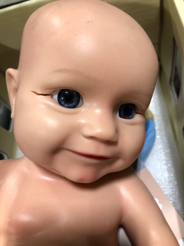 Photo 4 of ***Small slits around eyes*** JIZHI Full Body Silicone Reborn Baby Dolls -16Inch Soft Realistic-Weighted Silicone Baby Doll Platinum Silicone Real-Newborn Baby Dolls for 3+ Years Old