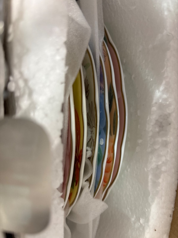 Photo 1 of ***USED***BTaT- Porcelain Floral Plates, 8 inch, Set of 6, Royal Dessert Plates, Appetizer Plates, Floral Plates, Salad Plates, Small Plates, Small Plates Set, Small Dishes, Dinnerware