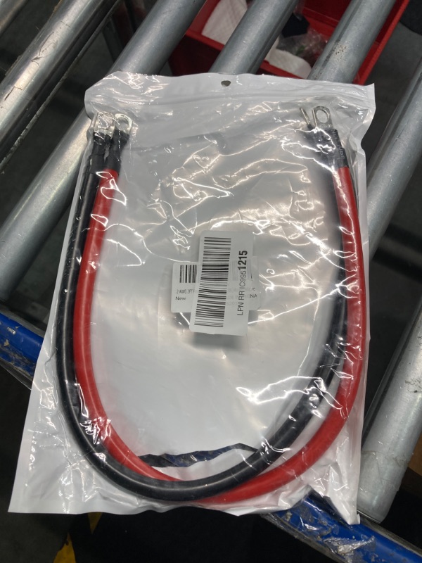Photo 1 of A ABIGAIL 2 AWG Battery Cable 2AWG Gauge Pure Copper Battery Inverter Cables with 3/8 in Lugs Both Ends Power Inverter Wire Set for Automotive Solar Marine Boat RV Car Motorcycle Red and Black (2FT)