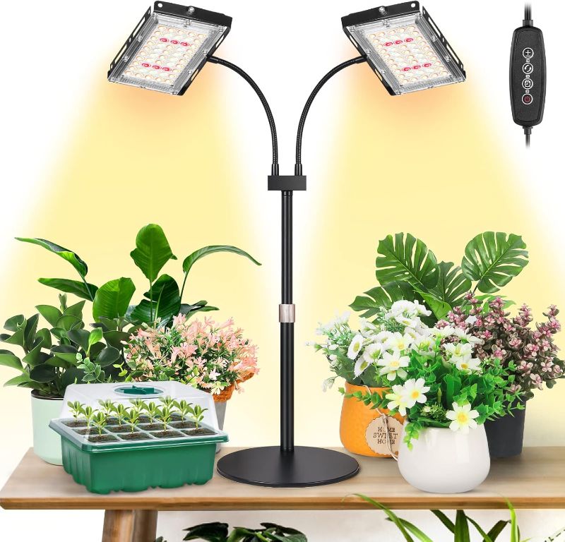 Photo 1 of 2024 LBW Latest Grow Light for Indoor Plants, 428 LED Dual-Head Full Spectrum Standing Plant Light, Floor Grow Lamp with 3/6/12H Timer, 6 Brightness Levels, 3 Switch Modes, 75" Adjustable Tripod Stand
