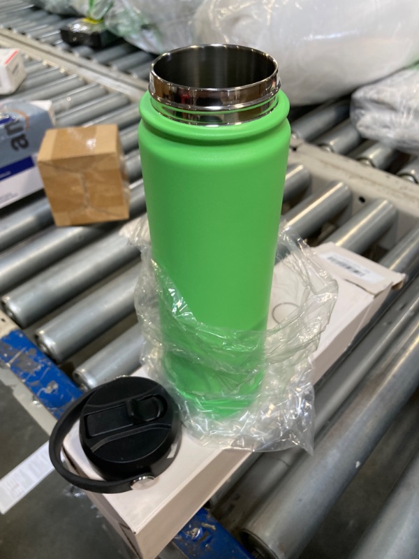 Photo 1 of ***USED***mininoo 24 oz Insulated Water Bottle with Straw, Vacuum Stainless Steel Water Bottles with Handle, Leak Proof Metal Sport Water Bottle with Lid, Canopy Green