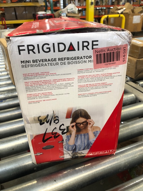 Photo 3 of *** Missing Charger*** Frigidaire EFMIS175-RED Portable Mini Fridge-Retro Extra Large 9-Can Travel Compact Refrigerator