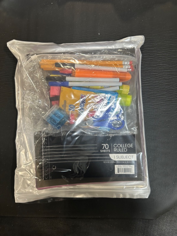 Photo 2 of *****SIMILART, NOT EXACT*****45 Piece School Supply Kit Grades K-12 - School Essentials Includes Folders Notebooks Pencils Pens and Much More!