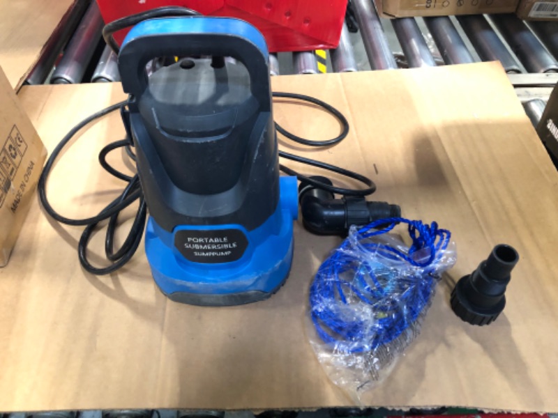 Photo 2 of *** Has a little dirt in one of the product**** PANRANO Sump Pump Submersible 1 HP 4000 GPH Utility Water Pump Portable Transfer Electric Water Sump Pumps with 8 Accessories for Swimming Pool Draining Garden Spa Hot Tub Pond Flood Basement Yard