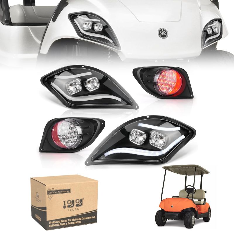 Photo 1 of 10L0L Golf Cart Light Kit, Upgraded Daytime Running Light Kit for Yamaha Drive 2, Street Legal With Turn Signal Upgrade Kit, Deluxe Headlight Kit With Turn Signal Brake and Hazard Light