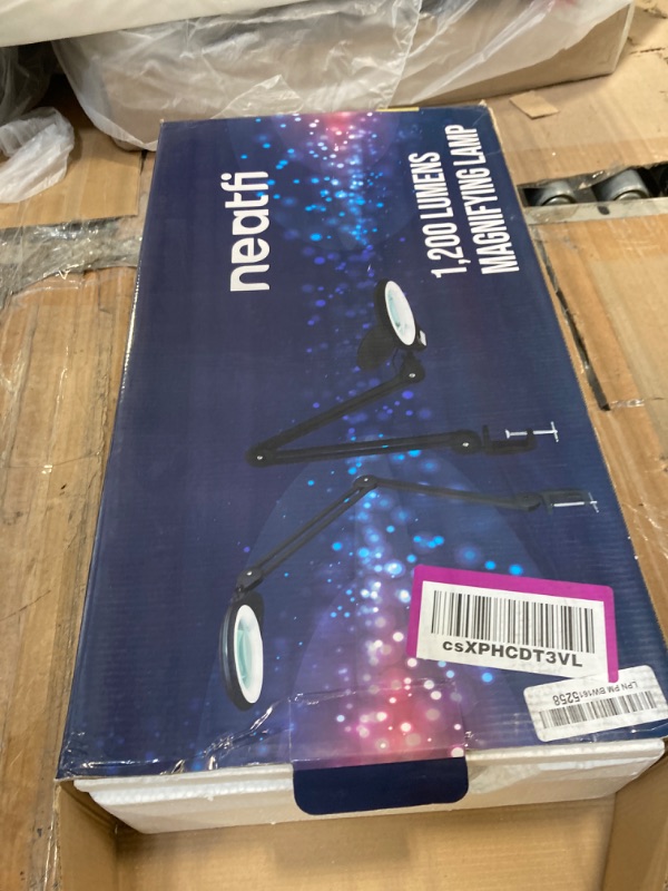 Photo 1 of (New Model) Neatfi Bifocals 1,200 Lumens Super LED Magnifying Lamp with Clamp, 5D + 20D, Dimmable, 60 Pcs SMD LED, 5 Inches Diameter Lens (5 Diopter + 20 Diopter, Gray) 5 Diopter + 20 Diopter Gray