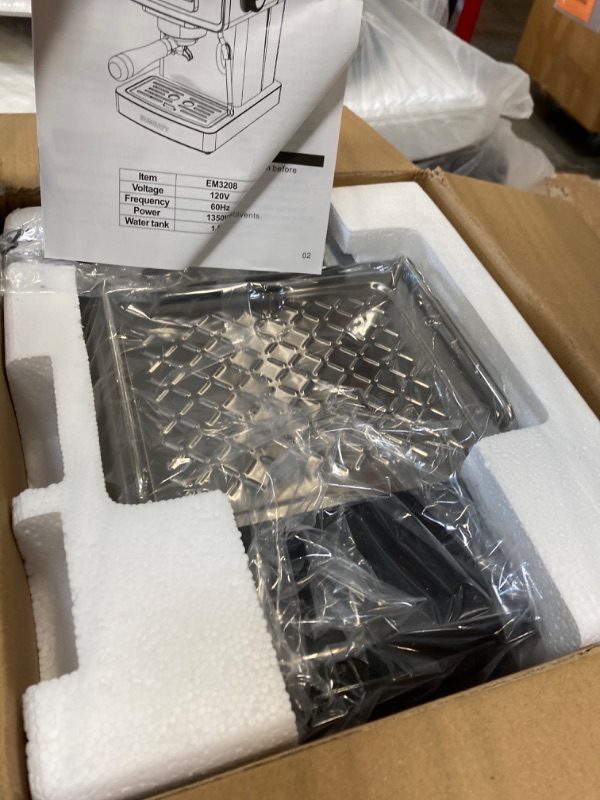 Photo 1 of ***USED** Espresso Machine, Stainless Steel Espresso Machine with Milk Frother for Latte, Cappuccino, Machiato,for Home Espresso Maker, 1.8L Water Tank, 20 Bar