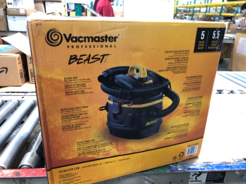 Photo 2 of ***USED** Vacmaster Professional - Professional Wet/Dry , 5 Gallon, Beast Series, 5.5 HP 1-7/8" Hose Jobsite Vac (VFB511B0201), Black 5 Gal 5.5 HP Vac