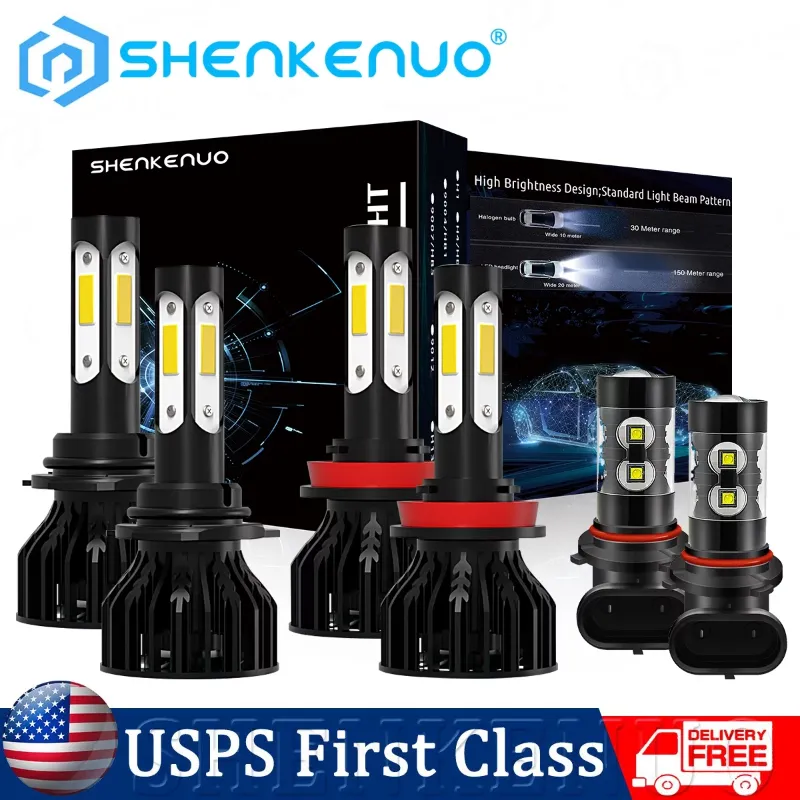 Photo 1 of ***USED*** SHENKENUO Fit For DODGE RAM 1500 2500 3500 Without Projector(2013-2018) 9005+H11 High/Low Beam LED Headlight Bulbs + 9145/9006 LED Fog Light Bulbs,Pack of 6