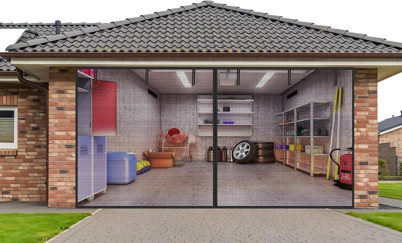 Photo 1 of ****SOLD AS PRTS - FINAL SALE - NO RETURNS***
Garage Door Screen 2 Car 18x7ft Garage Screen Door,Upgraded PET Mesh Stronger Than Fiberglass and Polyester,Heavy Duty Weighted Bottom and Magnetic Closure,Hands Free,Easy Assembly