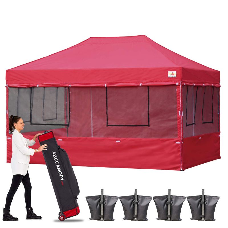 Photo 1 of ***USED** ABCCANOPY ?18+ Colors? Food Vendor Tent 10x15 Food Vendor Booths 10x15 Food Service Canopy Bonus 4X Weight Bag (Burgundy)