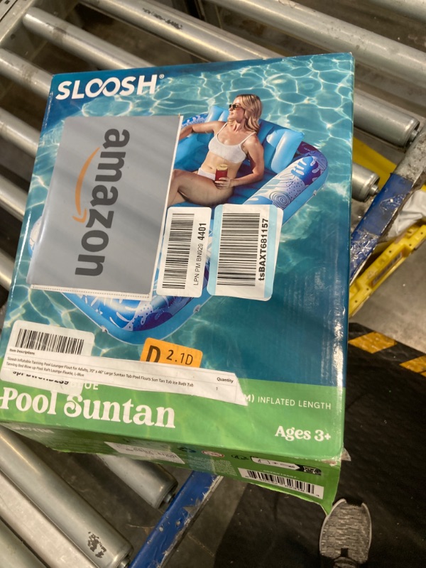 Photo 2 of ***USED**FLOATER HAS A HOLE***PARTS ONLY***SOLD AS IS NO RETURNS***ALL SALES ARE FINAL**Sloosh Inflatable Tanning Pool Lounger Float for Adults, 70" x 46" Large Suntan Tub Pool Floats Sun Tan Tub Ice Bath Tub Tanning Bed Blow up Pool Raft Lounge Floatie, 