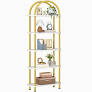 Photo 1 of ******Sale for parts only no returns*****
HOOBRO 5 Tier Open Bookshelf, Modern Arched Bookcase Display Shelf Racks, Wooden Bookcase Storage Shelves Metal Frame, Tall Storage Organizer for Living Room, Easy Assembly, Gold DM176SJ01