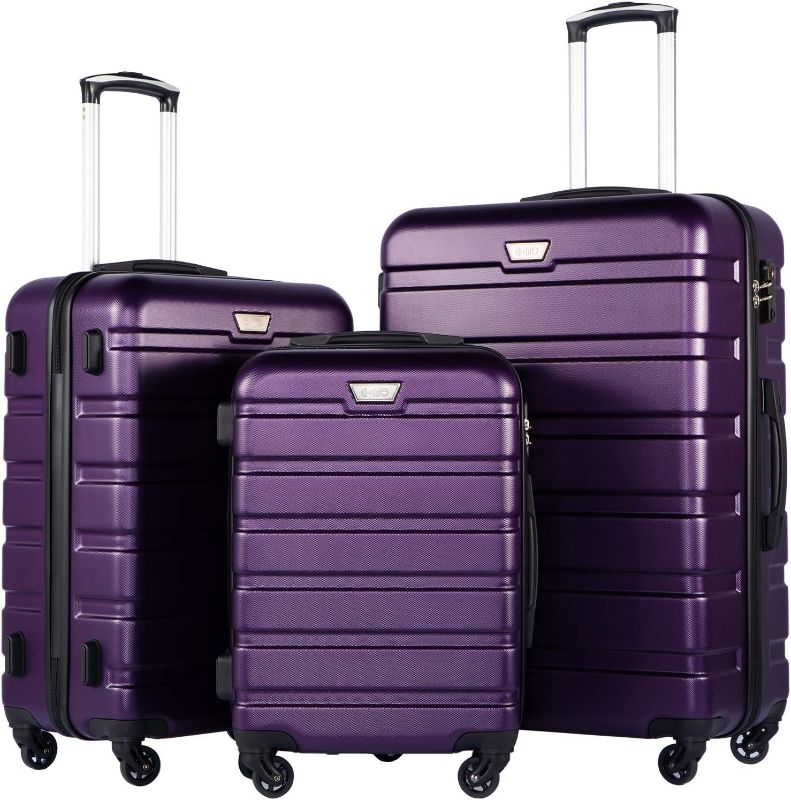 Photo 1 of ******Sale for parts only no returns*****
 Luggage 3 Piece Set Suitcase Spinner Hardshell Lightweight TSA Lock (purple2)