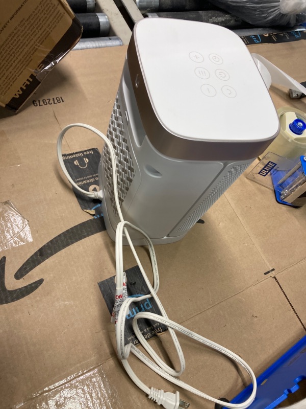 Photo 2 of ******Sale for parts only no returns*****
 Atom One Space Heater with Remote, 70°Oscillating Electric Heaters with Digital Thermostat, 1500W PTC Ceramic Heater, 12h Timer, 37dB Quiet Safety Heating, Portable Heater for Home Office Starlight Standard