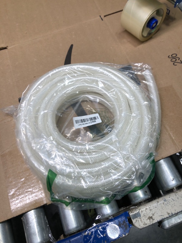 Photo 2 of 1/2" ID x 3/4" OD - 25 Ft High Pressure Braided Clear PVC Vinyl Tubing Flexible Vinyl Tube, Heavy Duty Reinforced Vinyl Hose Tubing, BPA Free and Non Toxic 1/2" I.D. 25 Feet