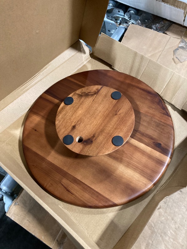 Photo 3 of ****** NO RETURNS SALE FOR PARTS ONLY*****
13" Acacia Wood Cake Stand Rotating – Rustic Cake Stand Turntable – Wooden Revolving Spinner Cake Decorating Supplies - Use at Parties, Weddings, Restaurants (Acacia Wood)