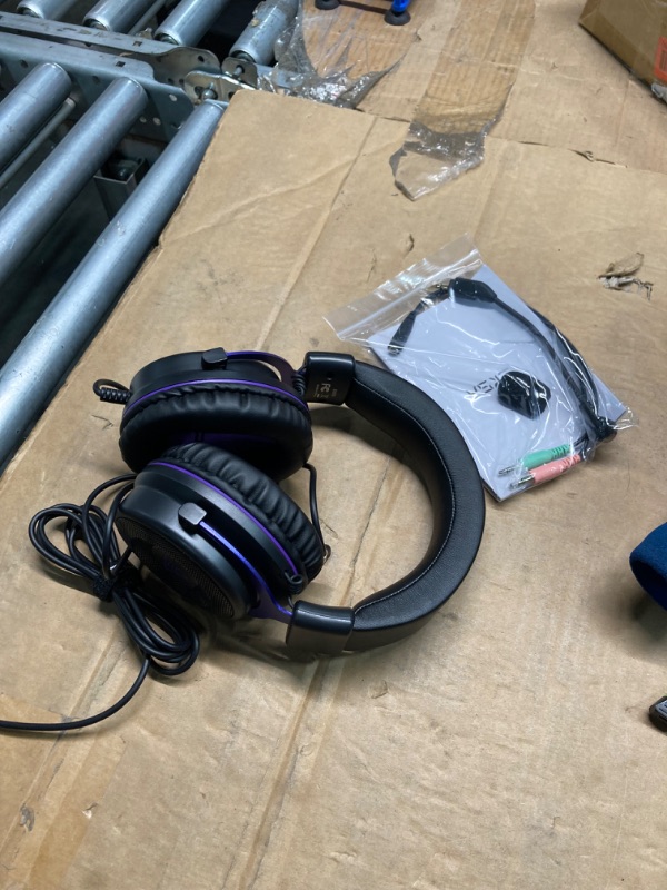 Photo 2 of ****** NO RETURNS SALE FOR PARTS ONLY*****
EKSA E900 Headset with Microphone for PC, PS4,PS5, Xbox - Detachable Noise Canceling Mic, 3D Surround Sound, Wired Headphone for Gaming, Computer, Laptop, 3.5MM Jack E900 Purple