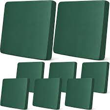 Photo 1 of ***AS IS / NO RETURNS -  FINAL SALE***
8Pcs Patio Stretch Sofa Cushion Cover Outdoor Cushion Cover Replacement Patio Furniture Cushions Couch Slipcovers Chair Seat Cover Soft Flexibility Protector(Dark Green, Waterproof Pure)