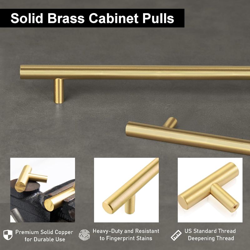 Photo 1 of ***AS IS / NO RETURNS -  FINAL SALE***
 (2 Pack 10 Inch Gold Kitchen Cabinet Handles Cabinet Pulls, Stainless Steel T Bar Handles Gold Drawer Pulls Cabinet Hardware.
 
