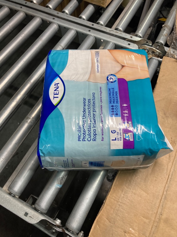 Photo 1 of ***AS IS / NO RETURNS -  FINAL SALE***
TENA ProSkin Female Adult Absorbent Underwear Pull On with Tear Away Seams Large Disposable Moderate Absorbency Nude, 18 ct 1 ea
