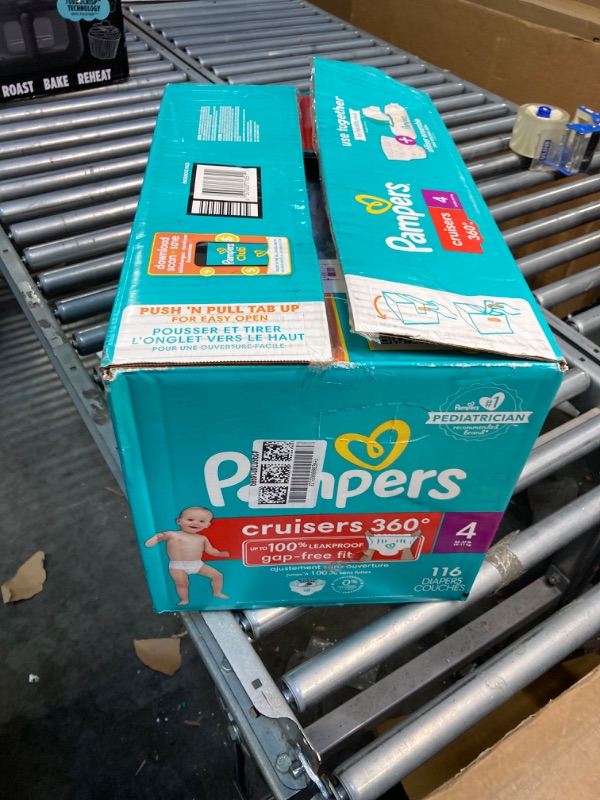 Photo 2 of ***AS IS / NO RETURNS -  FINAL SALE***parts only***
Pampers Cruisers Diapers, 4 (22-37 lb), Enormous Pack - 116 diapers