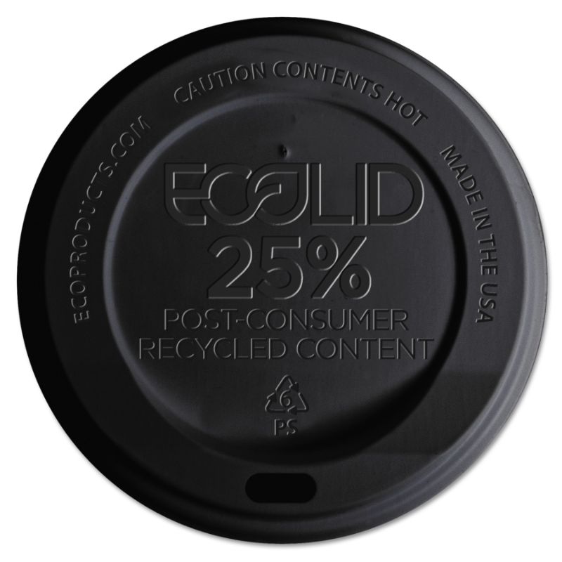 Photo 1 of ****NO RETURNS FINAL SALES**
Eco-Products EP-HL16-BR EcoLid 25% Recyclable 10 - 20 Oz. Hot Cup Lid - Black (1000/Carton)