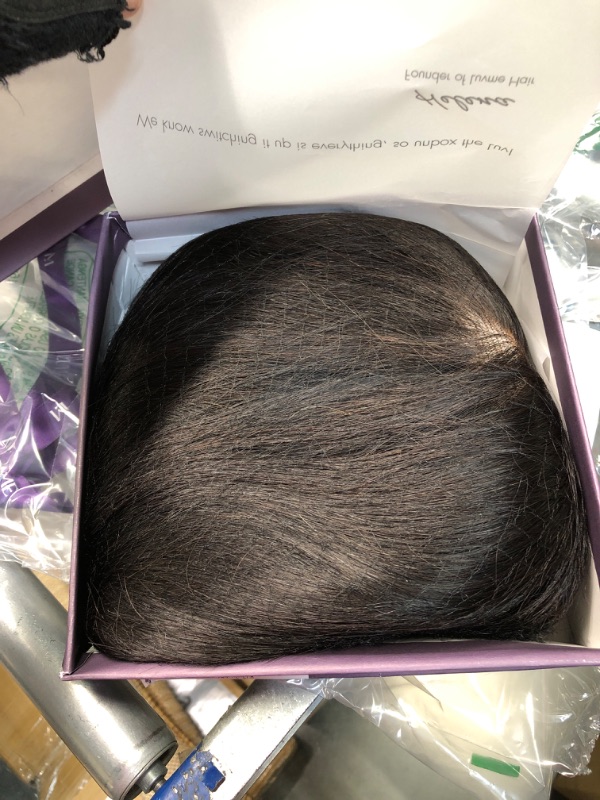 Photo 3 of ***FRONT LACE ALREADY CUT*** LUVME HAIR 12 Inch Glueless Bob Wigs Human Hair Pre Plucked, 5x5 HD Lace Closure Wigs Human Hair 180 Density, Ready to Go Blunt Cut Bob Wig with Bleached Knots & Pre Cut Lace 12 Inch Glueless Bob | 5x5 HD Lace